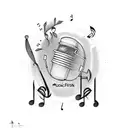 music with name sri tattoo design idea