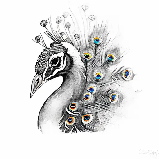 Peacock tattoo design idea