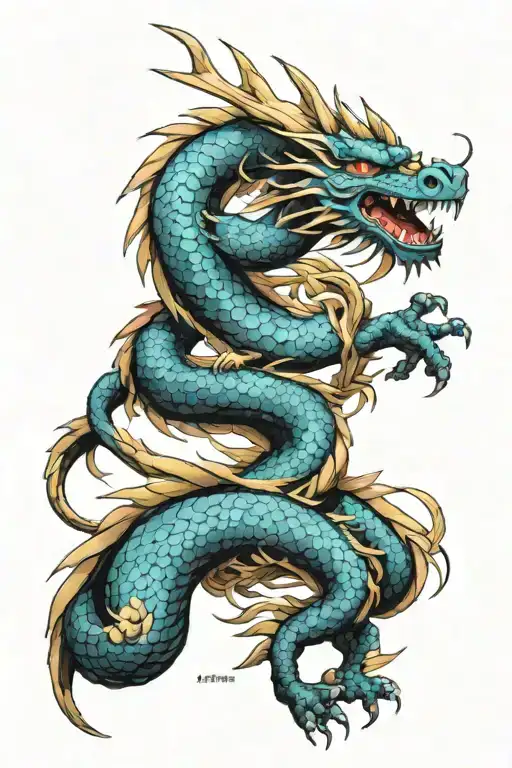 yakuza dragon sleeve tattoo design idea