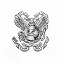 marine corps  tattoo design idea