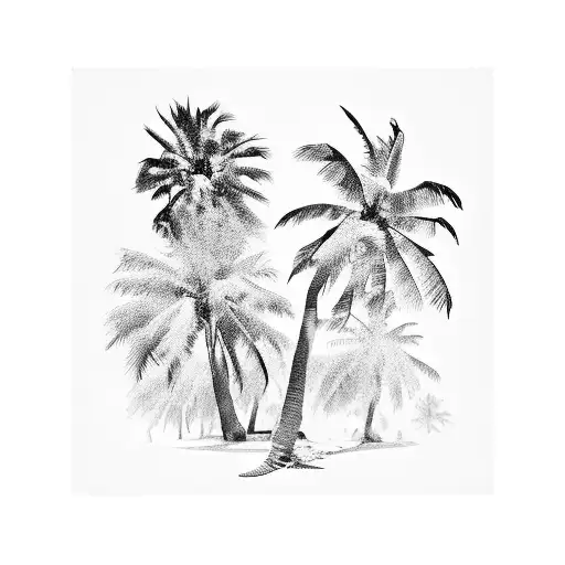 curacao palmtree tattoo design idea