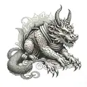 budha and dragon tattoo design idea