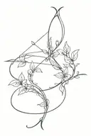 bow and arrow on a upright vine intertwined tattoo design idea