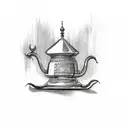 genie lamp tattoo design idea