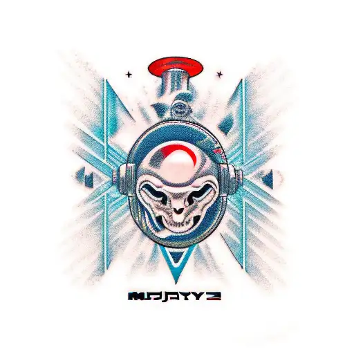 sound system on space tattoo design idea
