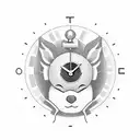 A minimalist tattoo of a clock with Porco, the beloved mascot of Palmeiras, incorporated into the design tattoo design idea