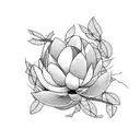 magnolia tree wrapped in barbed wire tattoo design idea