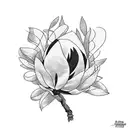 magnolia tree wrapped in barbed wire tattoo design idea