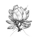magnolia tree wrapped in barbed wire tattoo design idea
