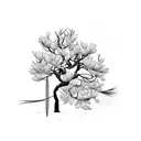 magnolia tree wrapped in barbed wire tattoo design idea