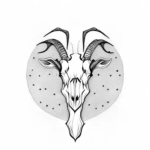 goat skull tattoo design idea