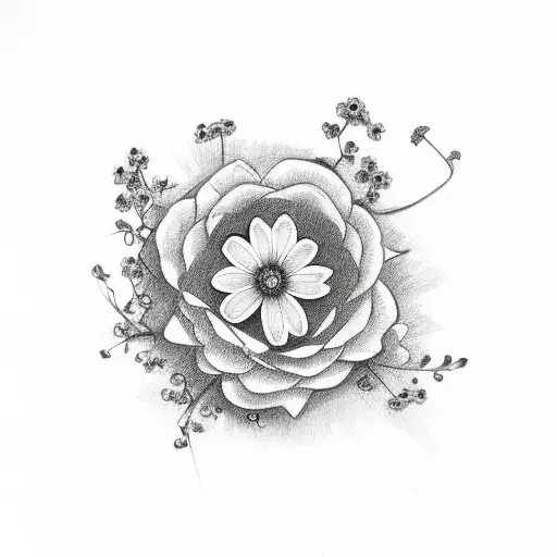 forget me not tattoo design idea