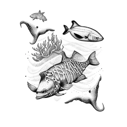Oregon coast sea animals  tattoo design idea
