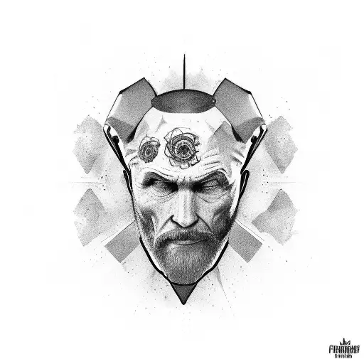 Text "be fucking human, stay human any fucking time" tattoo design idea