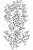 mehndi, linear tattoo design idea