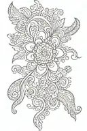 mehndi, linear tattoo design idea