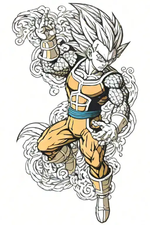 vegeta dragon ball tattoo design idea