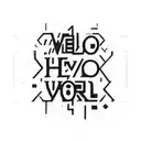 A Hello World message written in binary code tattoo design idea