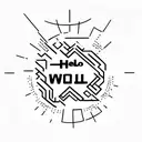 A Hello World message written in binary code tattoo design idea