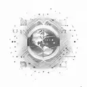 A Hello World message written in binary code tattoo design idea