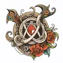 JJ with infinity sign tattoo design idea