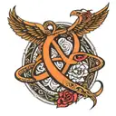 JJ with infinity sign tattoo design idea