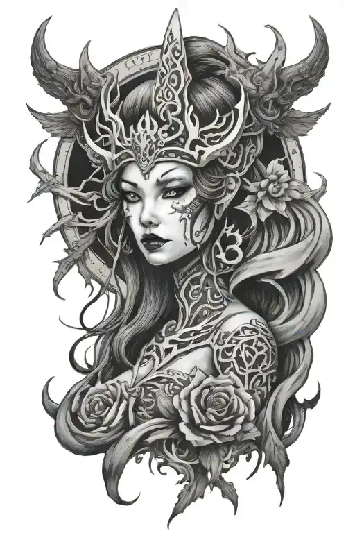 izanami the Godess of death  tattoo design idea