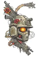 call of duty warzone helmet and gaming symbols tattoo design idea