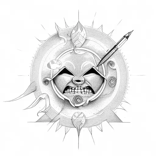 sunshine in letter tattoo design idea