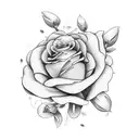 A heart-shaped bouquet of flowers with the names of your children and husband incorporated into the petals tattoo design idea