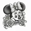 Minnie Mouse surrounded tattoo design idea