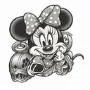 Minnie Mouse surrounded tattoo design idea