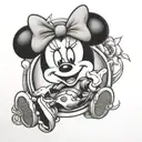 Minnie Mouse surrounded tattoo design idea