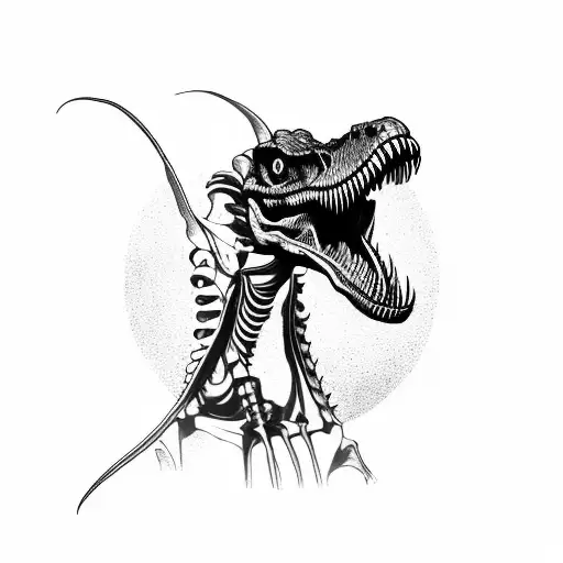 velociraptor skeleton tattoo design idea