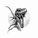 velociraptor skeleton tattoo design idea