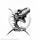 velociraptor skeleton tattoo design idea