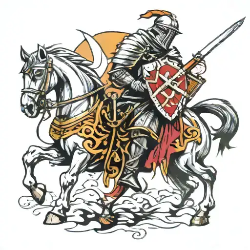 Knight Templar Fighting Evil  tattoo design idea