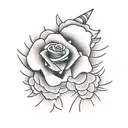 nightingale with a flower write 4ever 4me tattoo design idea