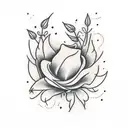 nightingale with a flower write 4ever 4me tattoo design idea