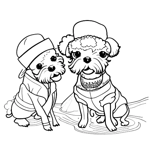 two toy poodle tattoo design idea