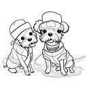 two toy poodle tattoo design idea