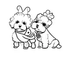 two toy poodle tattoo design idea