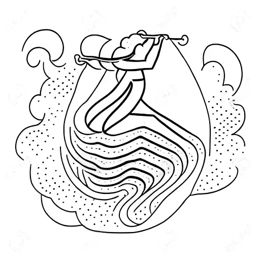 A minimalist tattoo of a silhouette of a woman climbing The 1975 staircase, symbolizing the journey of motherhood tattoo design idea