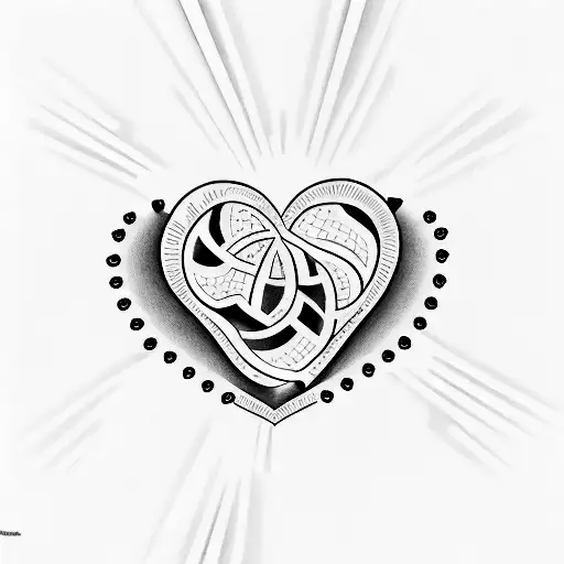 A minimalist tattoo of a heart-shaped staircase, with The 1975 lyrics written along the steps tattoo design idea