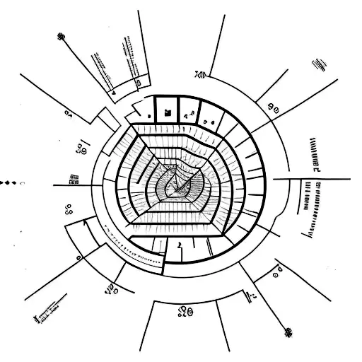 A minimalist tattoo of a heart-shaped staircase, with The 1975 lyrics written along the steps tattoo design idea