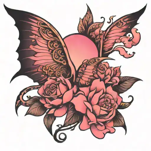 pink skies tattoo design idea