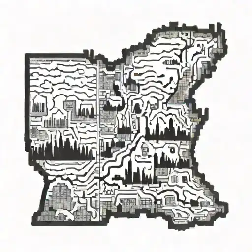 outline of Michigan map that shows grands to Detroit  tattoo design idea