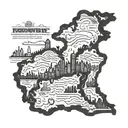 outline of Michigan map that shows grands to Detroit  tattoo design idea