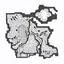 outline of Michigan map that shows grands to Detroit  tattoo design idea