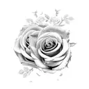 gemini with roses tattoo design idea